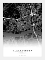 Stadskaart Vlaardingen - Donker - Zonder lijst