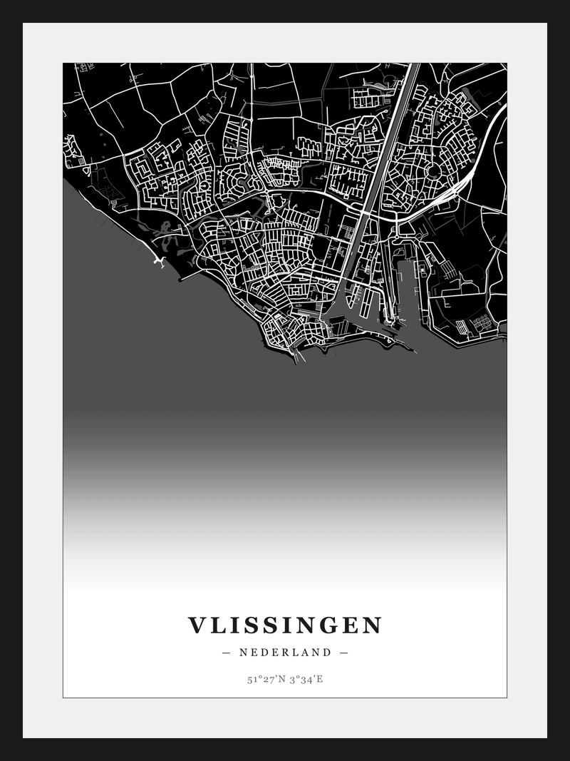 Stadskaart Vlissingen - Donker
