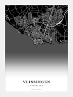 Stadskaart Vlissingen - Donker - Zonder lijst