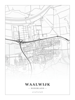 Stadskaart Waalwijk - Klassiek - Zonder lijst