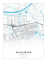 Stadskaart Waalwijk - Water - Zonder lijst