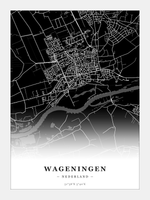 Stadskaart Wageningen - Donker - Zonder lijst