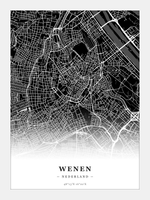 Stadskaart Wenen - Donker - Zonder lijst