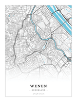 Stadskaart Wenen - Water - Zonder lijst