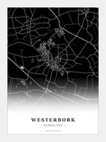 Stadskaart Westerbork - Donker - Zonder lijst