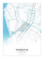 Stadskaart Workum - Water - Zonder lijst