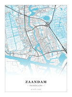 Stadskaart Zaandam - Water - Zonder lijst