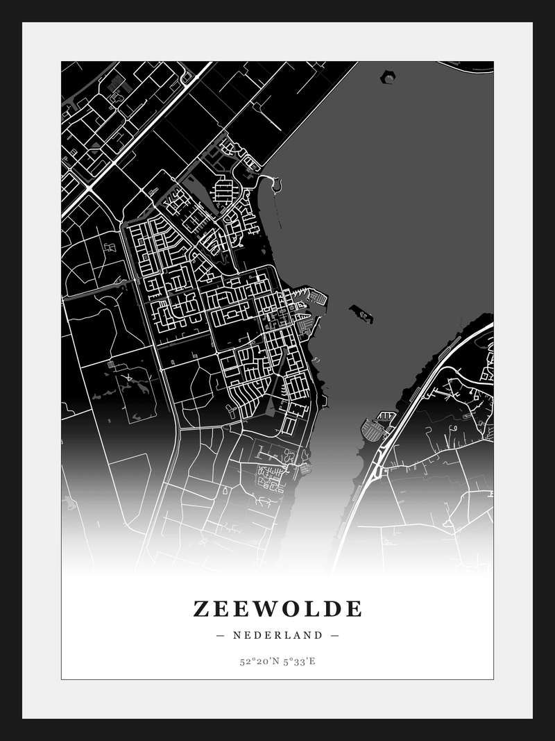 Stadskaart Zeewolde - Donker