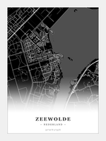 Stadskaart Zeewolde - Donker - Zonder lijst