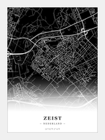 Stadskaart Zeist - Donker - Zonder lijst