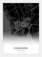 Stadskaart Zierikzee - Donker - Zonder lijst