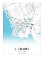 Stadskaart Zierikzee - Water - Zonder lijst