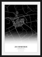 Stadskaart Zuidhorn - Donker