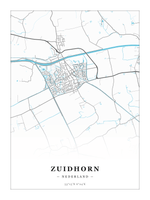 Stadskaart Zuidhorn - Water - Zonder lijst