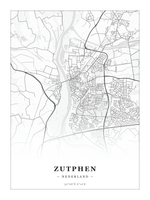 Stadskaart Zutphen - Klassiek - Zonder lijst