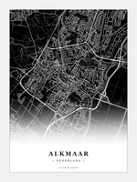 Steden poster Alkmaar - Donker - Zonder lijst