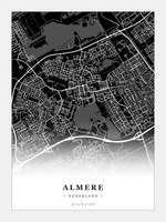 Steden poster Almere - Donker - Zonder lijst