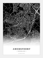 Steden poster Amersfoort - Donker - Zonder lijst