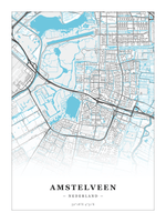 Steden poster Amstelveen - Water - Zonder lijst
