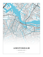 Steden poster Amsterdam - Water - Zonder lijst