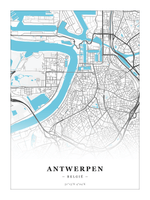 Steden poster Antwerpen - Water - Zonder lijst