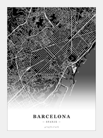 Steden poster Barcelona - Donker - Zonder lijst