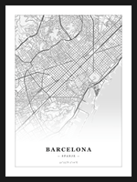 Steden poster Barcelona - Klassiek