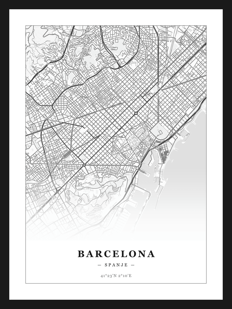 Steden poster Barcelona - Klassiek