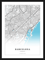 Steden poster Barcelona - Water