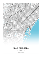 Steden poster Barcelona - Water - Zonder lijst