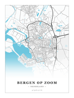 Steden poster Bergen op Zoom - Water - Zonder lijst
