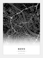 Steden poster Bonn - Donker - Zonder lijst