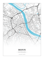 Steden poster Bonn - Water - Zonder lijst