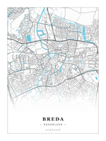 Steden poster Breda - Water - Zonder lijst