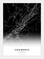 Steden poster Chamonix - Donker - Zonder lijst