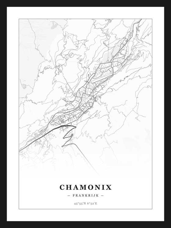 Steden poster Chamonix - Klassiek