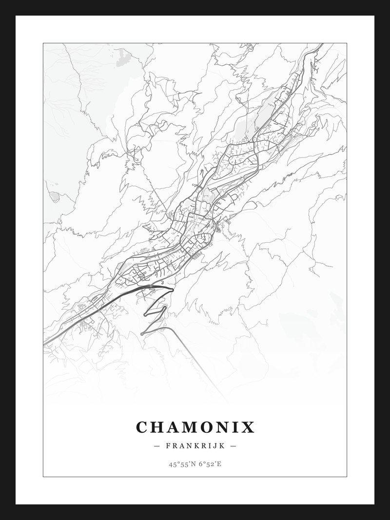 Steden poster Chamonix - Klassiek