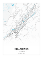 Steden poster Chamonix - Water - Zonder lijst