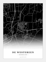 Steden poster De Westereen - Donker - Zonder lijst