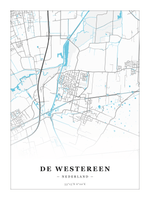Steden poster De Westereen - Water - Zonder lijst