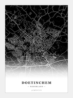 Steden poster Doetinchem - Donker - Zonder lijst