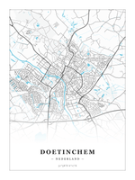 Steden poster Doetinchem - Water - Zonder lijst