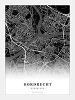 Steden poster Dordrecht - Donker - Zonder lijst