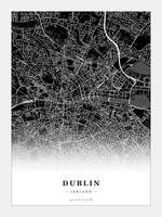 Steden poster Dublin - Donker - Zonder lijst