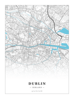 Steden poster Dublin - Water - Zonder lijst