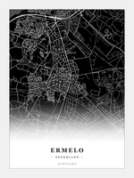 Steden poster Ermelo - Donker - Zonder lijst