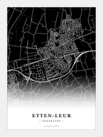 Steden poster Etten-Leur - Donker - Zonder lijst
