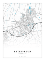 Steden poster Etten-Leur - Water - Zonder lijst