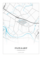 Steden poster Fijnaart - Water - Zonder lijst