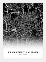 Steden poster Frankfurt am Main - Donker - Zonder lijst